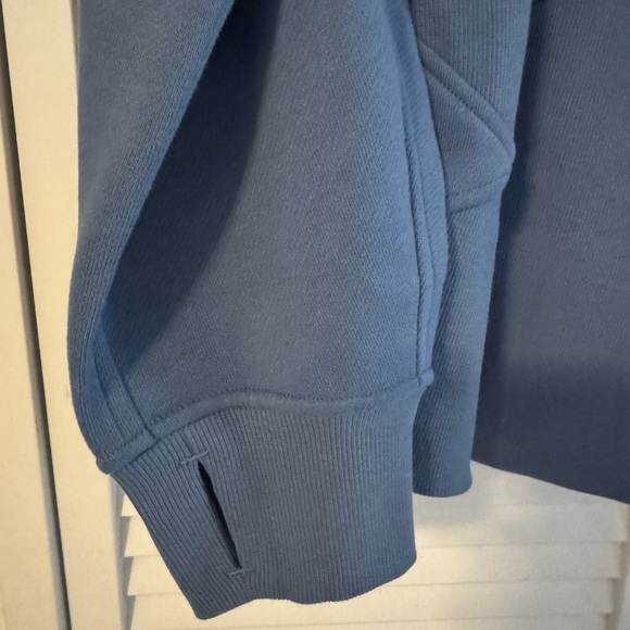 Lululemon Scuba Oversized Funnel-Neck Half Zip Long Washed Denim Gold M/L - Picture 7 of 8